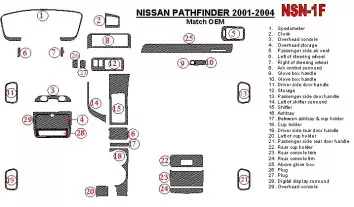 Nissan Pathfinder 2001-2004 OEM Compliance BD innenausstattung armaturendekor cockpit dekor