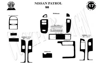 Nissan Patrol 03.1998 Mittelkonsole Armaturendekor Cockpit Dekor 17 -Teile