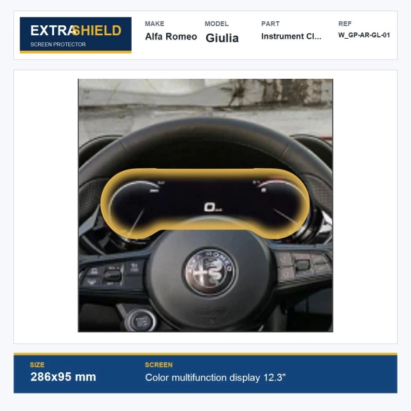 Alfa Romeo Giulia Instrument Cluster ExtraShield Screen Protector
