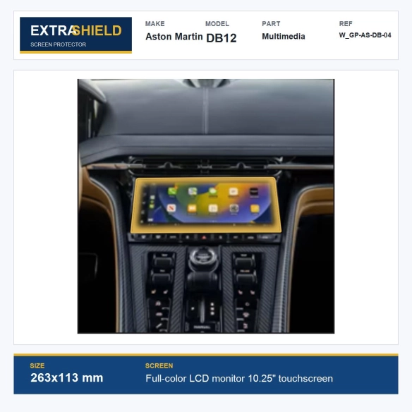 Aston Martin DB12 Multimedia ExtraShield Screen Protector