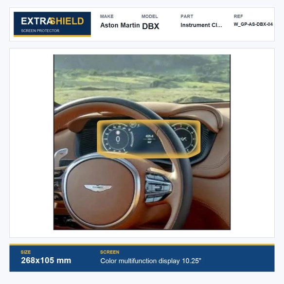 Aston Martin DBX Instrument Cluster ExtraShield Screen Protector