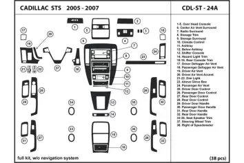 Cadillac STS 2008-2012 Voll Satz, With NAVI, Without NAVI BD innenausstattung armaturendekor cockpit dekor