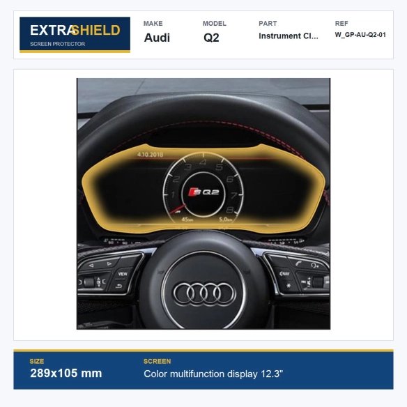 Audi Q2 Instrument Cluster ExtraShield Screen Protector