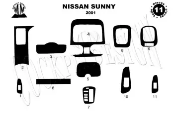 Nissan Sunny 01.2001 Mittelkonsole Armaturendekor Cockpit Dekor 11 -Teile
