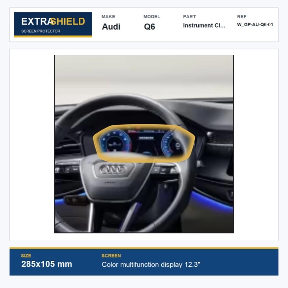 Audi Q6 Instrument Cluster ExtraShield Screen Protector