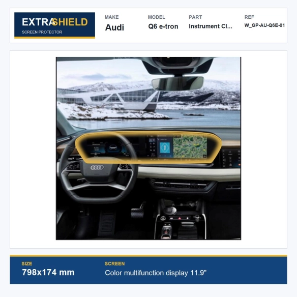 Audi Q6 e-tron Instrument Cluster ExtraShield Screen Protector