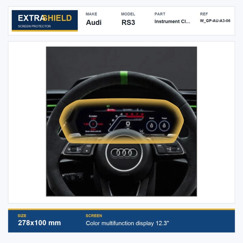 Audi RS3 Instrument Cluster ExtraShield Screen Protector