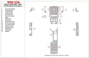 Nissan Z350 2006-2008 Voll Satz, Manual Gear Box BD innenausstattung armaturendekor cockpit dekor