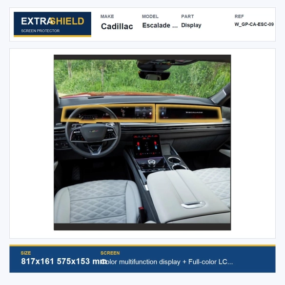 Cadillac Escalade + Escalade IQ Display ExtraShield Screen Protector
