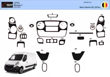 Opel Movano 01.2010 Mittelkonsole Armaturendekor Cockpit Dekor 29 -Teile