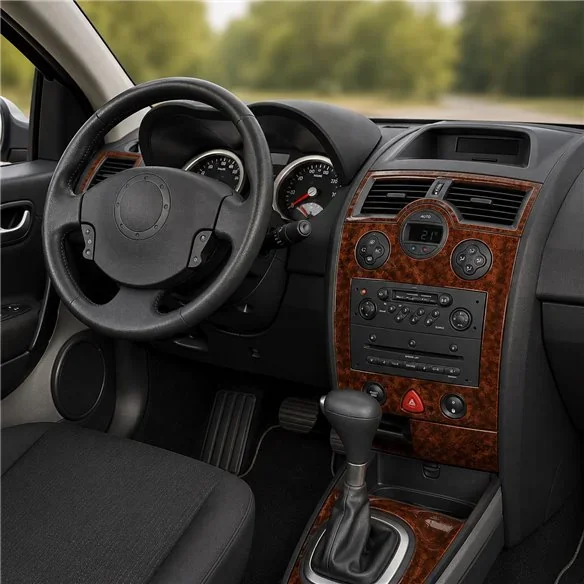 Renault Megane II 2003-2009 3D Armaturenbrett-Dekor-Set, 17 Teile