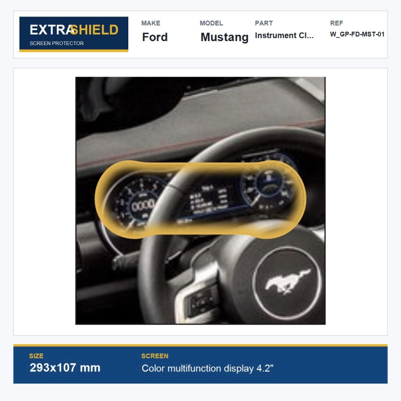Ford Mustang Instrument Cluster ExtraShield Screen Protector