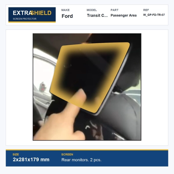 Ford Transit Custom Passenger Area ExtraShield Screen Protector