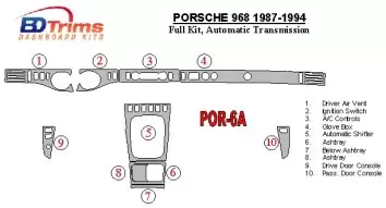 Porsche 968 1987-1994 Voll Satz, Automatic Gear BD innenausstattung armaturendekor cockpit dekor - 3- Cockpit Dekor Innenraum