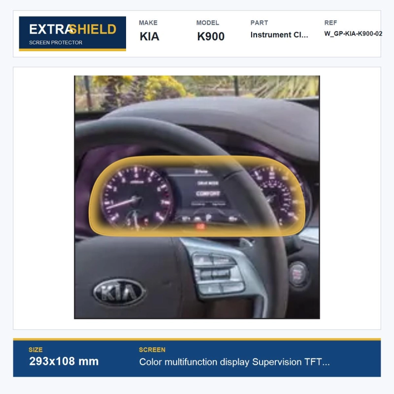 KIA K900 Instrument Cluster ExtraShield Screen Protector