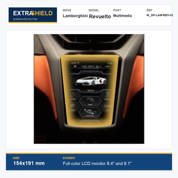 Lamborghini Revuelto Multimedia ExtraShield Screen Protector