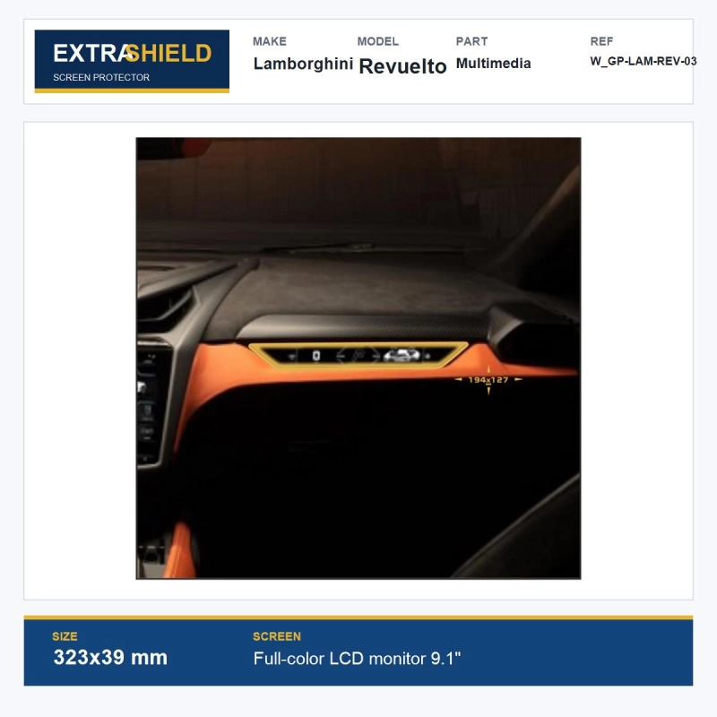 Lamborghini Revuelto Multimedia ExtraShield Screen Protector