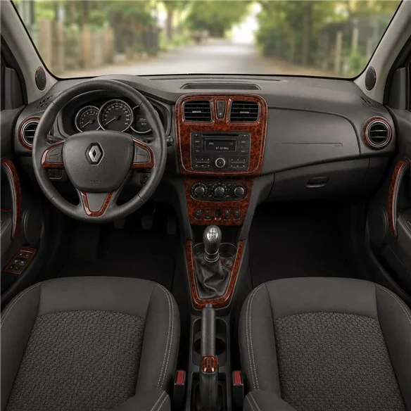 Renault Clio Symbol 2012+ 3D Armaturenbrett-Dekor-Set, 25 Teile