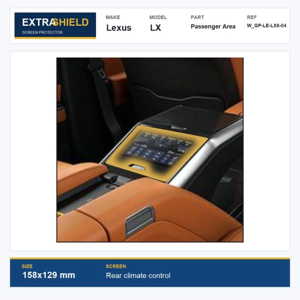 Lexus LX Passenger Area ExtraShield Screen Protector
