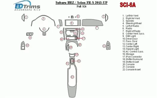 Scion FR-S 2013-UP Voll Satz BD innenausstattung armaturendekor cockpit dekor - 1