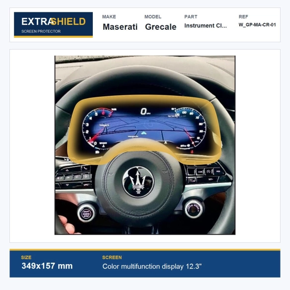 Maserati Grecale Instrument Cluster ExtraShield Screen Protector