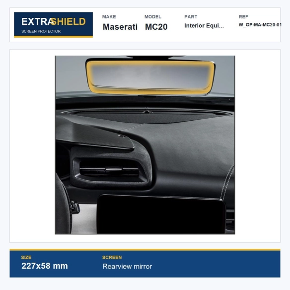 Maserati MC20 Interior Equipment ExtraShield Screen Protector