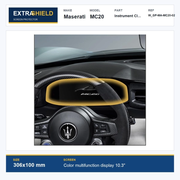 Maserati MC20 Instrument Cluster ExtraShield Screen Protector