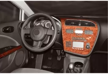 Seat Leon 1P 06.05 - 09.09 Mittelkonsole Armaturendekor Cockpit Dekor 8 -Teile