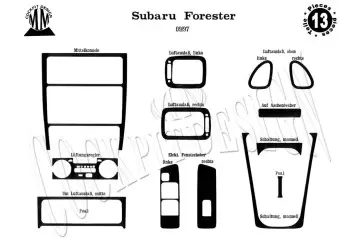 Subaru Forester 97-12.07 Mittelkonsole Armaturendekor Cockpit Dekor 13-Teilige - 2- Cockpit Dekor Innenraum