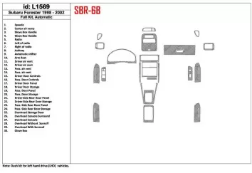 Subaru Forester 1998-2002 Automatic Gearbox, Voll Satz, 30 Parts set BD innenausstattung armaturendekor cockpit dekor