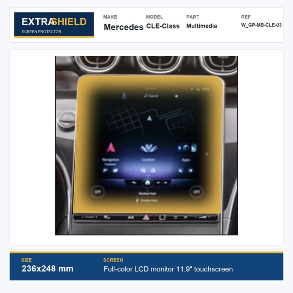 Mercedes CLE-Class Multimedia ExtraShield Screen Protector
