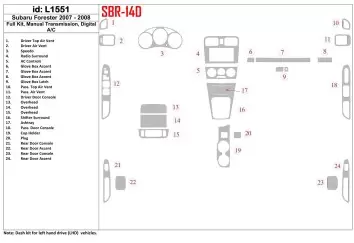 Subaru Forester 2007-2008 Voll Satz, Manual Gear Box, Automatic AC BD innenausstattung armaturendekor cockpit dekor