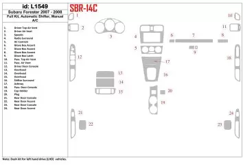 Subaru Forester 2007-2008 Voll Satz, Manual Gear Box, Manual Gearbox AC BD innenausstattung armaturendekor cockpit dekor
