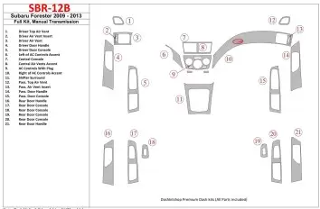 Subaru Forester 2009-UP Voll Satz, Manual Gear Box BD innenausstattung armaturendekor cockpit dekor