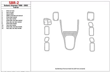 Subaru Impreza 1996-2001 Voll Satz BD innenausstattung armaturendekor cockpit dekor