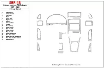 Subaru Impreza RS 1997-UP 4 Doors, Manual Gearbox, 19 Parts set BD innenausstattung armaturendekor cockpit dekor