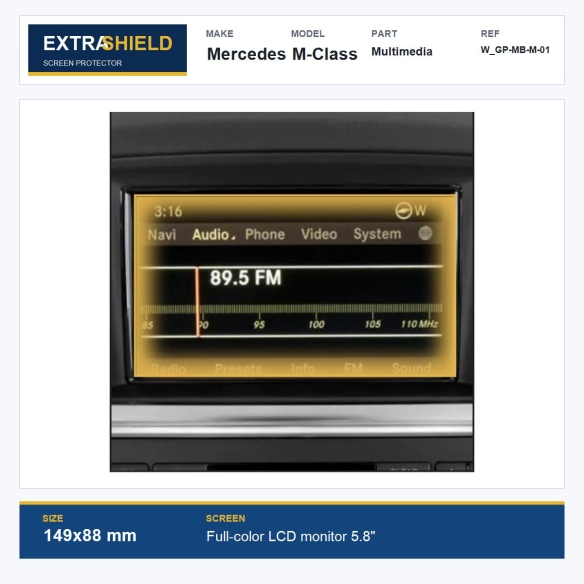 Mercedes M-Class Multimedia ExtraShield Screen Protector