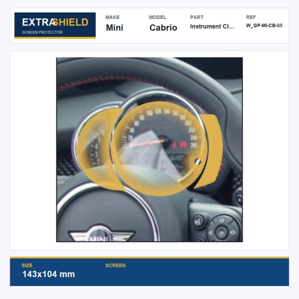 Mini Cabrio Instrument Cluster ExtraShield Screen Protector