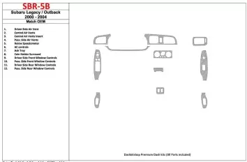 Subaru Legacy Outback 2000-2004 With OEM Wood Kit BD innenausstattung armaturendekor cockpit dekor