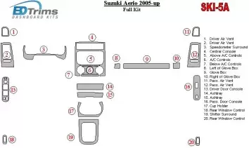 Suzuki Aerio 2005-UP Voll Satz BD innenausstattung armaturendekor cockpit dekor - 1- Cockpit Dekor Innenraum