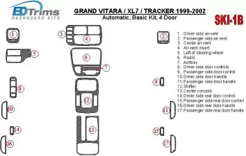 Suzuki Grand Vitara 1999-2002 Suzuki Gr? Vitara/XL7,1999-UP, Automatic Gearbox, Grundset, 4 Doors BD innenausstattung armaturend