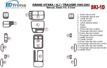 Suzuki Grand Vitara 1999-2002 Suzuki Grи Vitara/XL7,1999-UP, Manual Gearbox, Grundset, 4 Doors BD innenausstattung armaturendeko