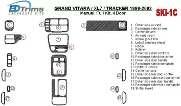 Suzuki Grand Vitara 1999-2002 Suzuki Gr? Vitara/XL7,1999-UP, Manual Gearbox, Voll Satz, 4 Doors BD innenausstattung armaturendek