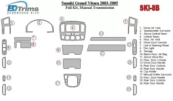 Suzuki Grand Vitara 2003-2005 Voll Satz, Manual Gear Box BD innenausstattung armaturendekor cockpit dekor