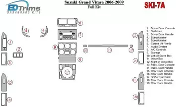 Suzuki Grand Vitara 2006-2009 Voll Satz BD innenausstattung armaturendekor cockpit dekor