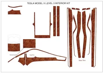TESLA MODEL X 2016- Mittelkonsole Armaturendekor Cockpit Dekor 23 -Teile