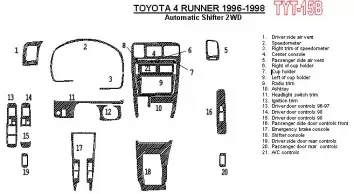 Toyota 4 Runner 1996-1998 Automatic Gearbox, 2WD, 21 Parts set BD innenausstattung armaturendekor cockpit dekor