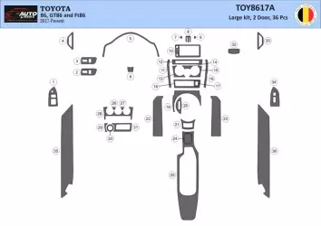 Toyota 86 2017-2021 Mittelkonsole Armaturendekor Cockpit Dekor 36-Teilige - 1- Cockpit Dekor Innenraum