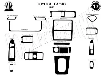 Toyota Camry 00-12.02 Mittelkonsole Armaturendekor Cockpit Dekor 17-Teilige - 1- Cockpit Dekor Innenraum