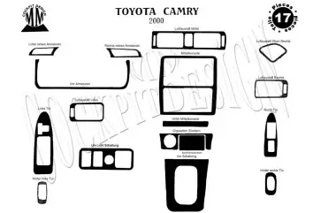 Toyota Camry 01.03 - 12.06 Mittelkonsole Armaturendekor Cockpit Dekor 18 -Teile